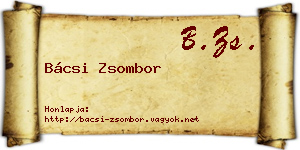 Bácsi Zsombor névjegykártya