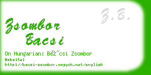 zsombor bacsi business card